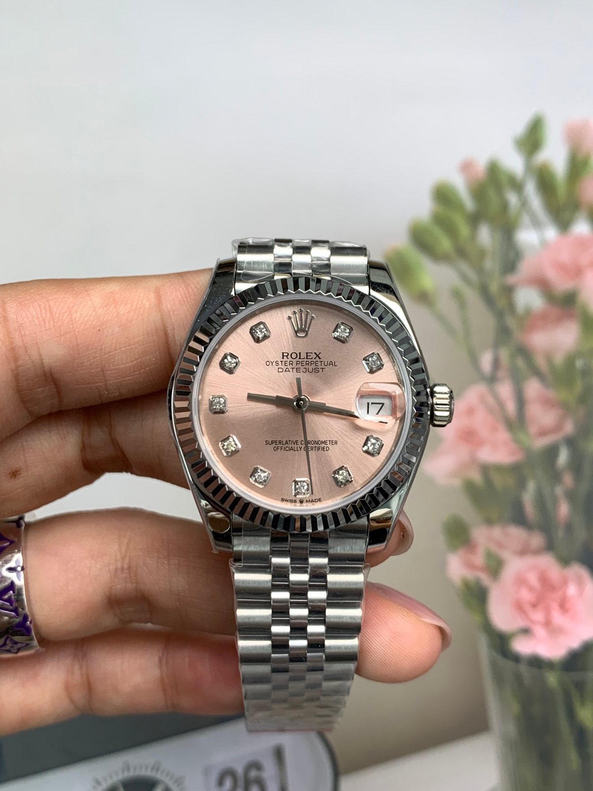 Rolex Datejust 31mm Women's  – Pink Dial – Diamond Markers