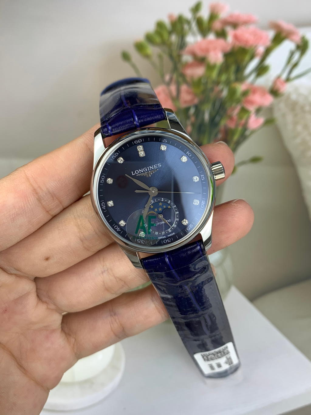 Longines Master Collection Moonphase 40mm – Blue Dial – Diamond Hour Markers – Swiss Automatic Watch