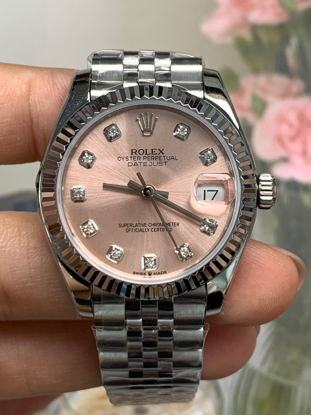 Rolex Datejust 31mm Women's  – Pink Dial – Diamond Markers